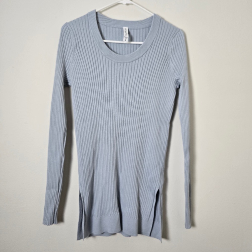 Athleta Sweater Lincoln Park Glacial Blue Womens Medium Long Sleeve Ribbed